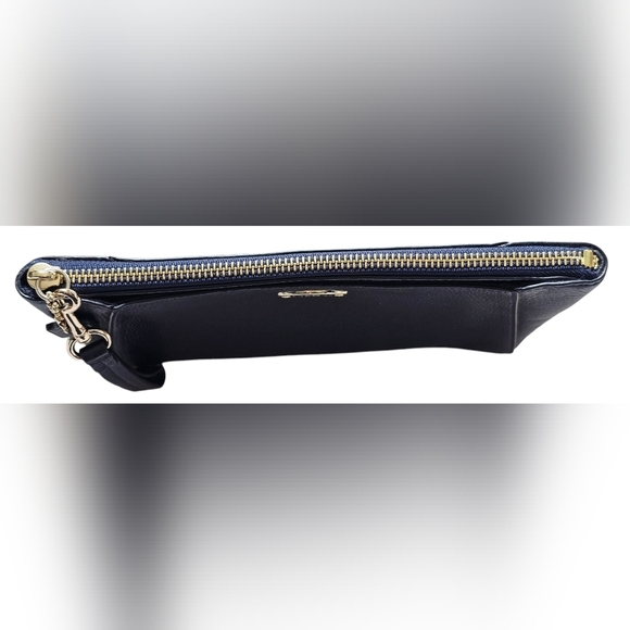 Coach Morgan Pebbled Leather Clutch In Midnight And Gold. New With Out Tags - Picture 5 of 6